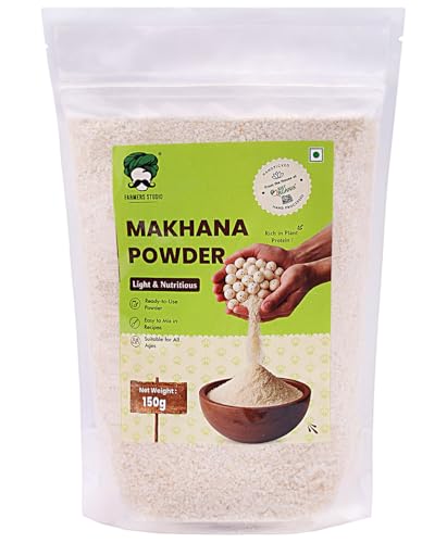 Image of Farmers Studio Premium Makhana Powder 150 g | 100% Natural Fox Nut Flour | Low Fat & High Fiber | Healthy | Gluten‑Free Superfood