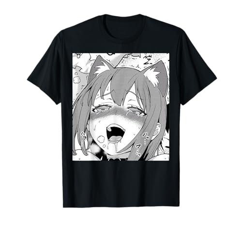 Neko/Cat Ahegao Girl Anime Otaku Weeb Love T-shirt T-Shirt