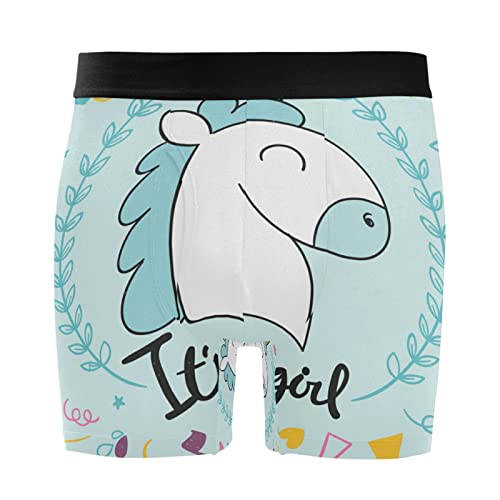 Ropa interior elástica de hombre tipo bóxer de unicornio para oficina y deporte