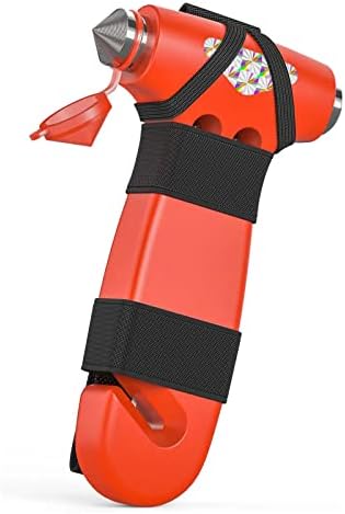 BSUXMAFG Car Safety Hammer, 3-in-1 Emergency Escape Tool with Window Breaker and Seat Belt Cutter, Safety Emergency Car Escape Tool for Car, Office, Home, Orange