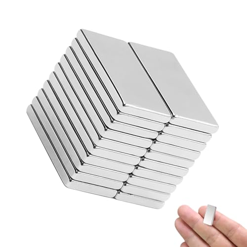 Nevoluxer Small Strong Bar Magnets - 16 Pack Neodymium Rare Earth Magnets 20x10x2mm for DIY Crafts, Whiteboard, Fridge, Workshop, Kitchen & Home Organization