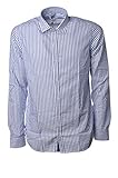  Agini Hemd, gestreift, französischer Kragen, klein, Fransenco-F825/34-hellblau/weiß Gr., Weiß 37
