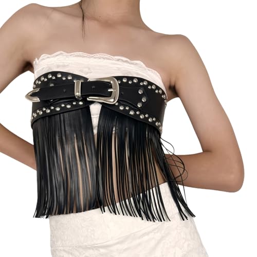 Sangle de taille à franges moderne ceinture en PU souple respirante pour homme et femme