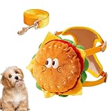 Arnés Con Mochila Para Perro,Chaleco Estilo Pack De Diseño Hamburguesa | Arnés De Paseo Para Perro Diseño Hamburguesa,Para Gatos Y Cachorros Seguridad Entrenamiento Viaje Senderismo Camping Sor