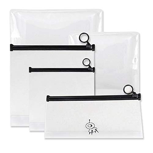 MHwan Sacchetto Cosmetico Trasparente PVC, Pochette Trasparente, Borsa da Toilette Trasparente Impermeabile Adatta per Prodotti per la Cura Della Pelle Della Maggior Parte Delle Taglie, 5 Pezzi