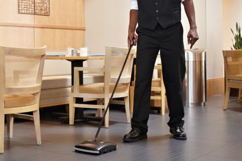 Image of Rubbermaid Commercial Products Executive Series 7.5 inch Dual-Action Bristle Mechanical Sweeper, Cordless, Black, Collects Dust, Dirt, and Debris from Hard Floors and Carpet