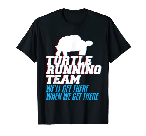 Turtle Running Team Funny Marathon Runner T-shirt presente de mordaça t-shirt, Preto, S