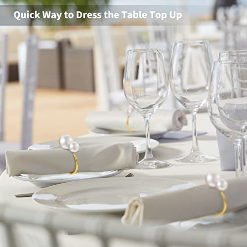 Mceast 20 Pack Pearl Napkin Rings Set Gold Table Napkin Buckles Metal Holiday Napkin Rings Holders Serviette Buckles For Thanksgiving Christmas Wedding Dinning Table Decor #TOP5
