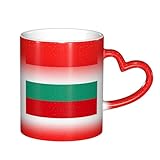 WCXTHGFA Kaffeetasse mit bulgarischer Flagge, farbwechselnde Keramik-Kaffeetasse, wärmeempfindliche...