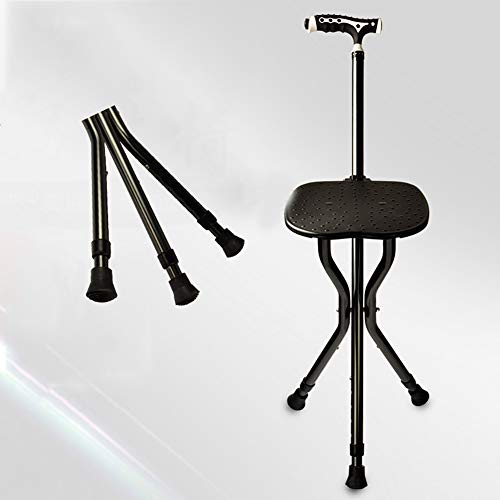 ZZYYZZ muleta Muletas Tres Patas Plegable Caña Asiento