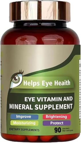 Eye Vitamin & Mineral Supplement with Lutein,Zeaxanthin,Supports Eye Strain,Support Eye Health with Vitamins C & E, Vegan Eye Vitamins Supplement - 90 Capsules