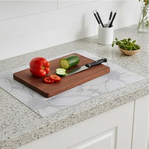 Image of HomeCloud Rectangular Waterproof Dining Table Placemats | Strong & Easy-Clean Table Mat for Dining, Center & Bedside Table | Protects from Spills, Heat & Scratches (Two Flower Silver, Set of 6)