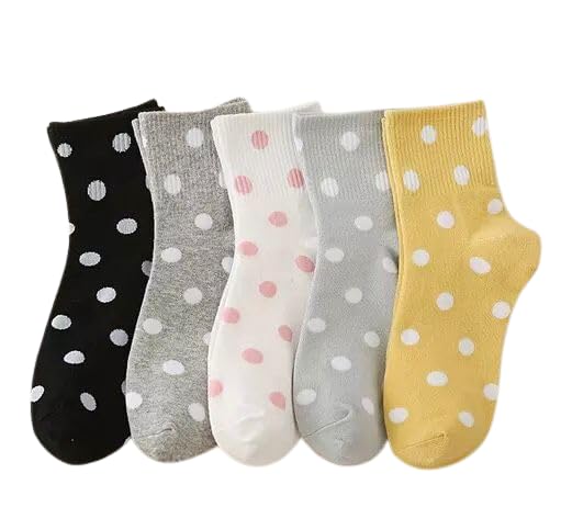 bahuzo Women's Cotton Ankle Length Low Cut Socks Multicolor Free Size - 5 Pair Design-picture-17