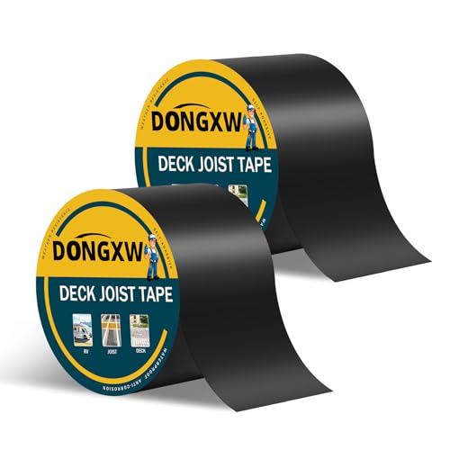 Image of Dongxw Joist Tape for Decking, 4 inch X 50' Waterproof Butyl Tape Deck Joist Flashing Tape for Joists and Beams (2 Rolls)