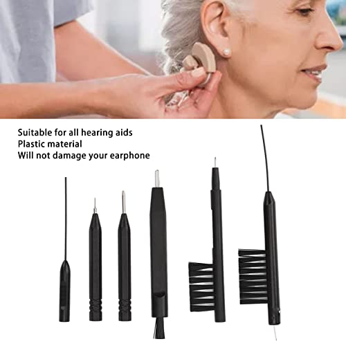 Kosdfoge 7 Pieces Hearing Aid Cleaning Tool Kit Aid Amplifier Cleaning Brush Multifunction Brush Set With Dry Clean Cloth Earbuds Care Accessories #TOP4