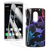 OAGELIM 2er Pack Bildschirm Schutzfolie + Hülle Kompatibel mit Lenovo Vibe X3 (5.5 Zoll) Künstlerisch Bedruckte Hülle & Gehärtetes Glas Kratzfest (Spalte)