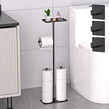 Taotique Porta Rollos Papel de Baño de Pie, Soporte para Papel Higiénico de Baño con Bandeja para Artículos Pequeños y...