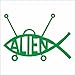JINTORA Sticker - Adesivo - Adesive da Auto - Alien Fish - 139mm x99mm - JDM - Die Cut - Verde