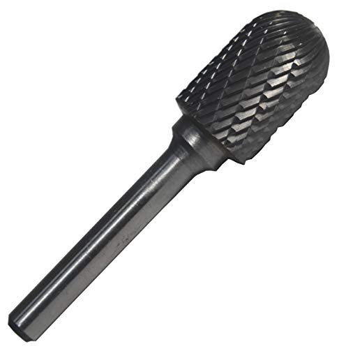 Image of Drill America SC-4 Carbide Burr /Rotary File Cylindrical Radius-End Double Cut for Die Grinder 7 /16 inch Dia. x 1 inch Cut Length with 1 /4 inch Shank and 2-3 /4 inch Overall Length, DUL Series