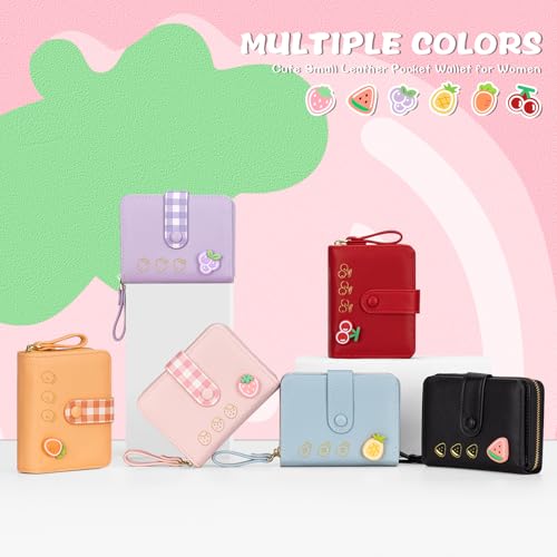 Image of YINHEXI Wallet Women, RFID Blocking Small Compact Trifold PU Leather Card Holder Purse with Coin Pocket & ID Window for Ladies, Ladies, Teens, and Girls (Orange-02)
