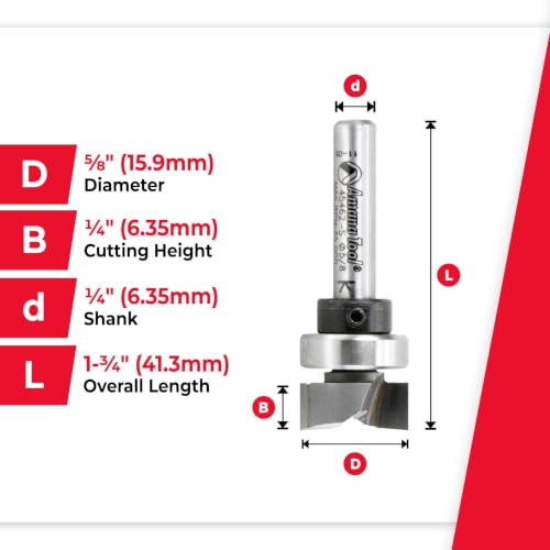 Image of Amana Tool - 45462-S Carbide Tipped Flush Trim Plunge Template 5 /8 Dia x 1 /4 inch Sh