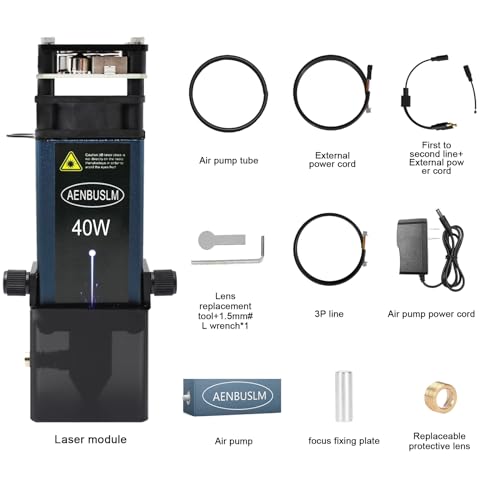 AENBUSLM 40W Laser Module with Air Assit for Laser Cutter & Laser Engraver Machine,5.5W(5500mW) Output Power,Built in FAC,Ultra-Fine Compressed Spot CNC Carving DIY Laser Master - Class 4 - Image 6
