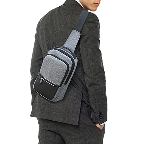 Peicees Sling Bag for Men Casual Shoulder Pack Women Mini Crossbody Chest Bags Small Backpack Men's Messenger Daypack Hiking Working Cycling Travel, Gray, One Size,