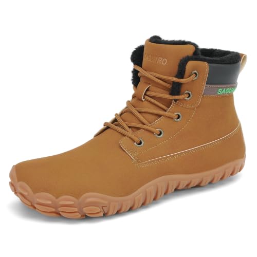 SAGUARO Adult Warm Barefoot Winter Boots, Wide Toe Box Hiking Boots