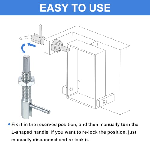 QUARKZMAN 4 Stück Ausziehbarer Indexierungs-Spannstift, M6 L-Feder-Spannstift aus Kohlenstoffstahl mit Federbelasteter Riegel mit Mutter für Maschinenbau Schiffbau