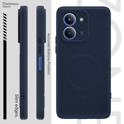 Image of Pikkme Back Cover for Redmi 15C 5G Soft Matte Silicone Mag-Safe Design (Mag-Safe Not Support) Camera Protection | Slim Fit Bumper Cover (Blue)