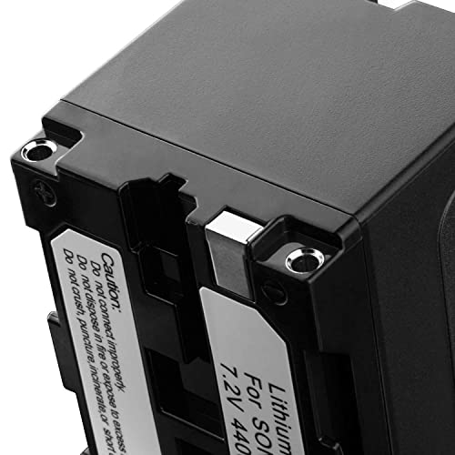 Image of GVM 2 Pack NP-F750 Li-ion Replacement Batteries and Chargers 4400mAh Batteries with Dual Travel Chargers with NP-F550 /570 /750 /770 /960 /970 /DCR /HVR /HVL Camera Camcorder LED Video Light Slider Monitor
