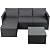 Shintenchi Outdoor Patio Furniture Sets, Small Outdoor Sofa Patio Sectional Sets 3-Piece All Weather Wicker Rattan Patio Seating Sofas with Glass Coffee Table and Cushion (Grey)