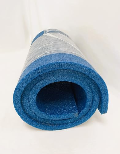 Foam N More Blue Closed Cell Chemically Crosslinked Polyethylene Foam Planks 24" x 90" x 1" Thick Shock Absorbing, Excellent Buoyancy