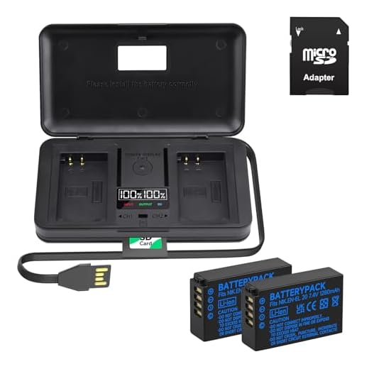 Palogreen 2 Stück EN-EL20 Akkus und Smart LCD Display Dual USB Ladegerät für Nikon Coolpix P1000, P950, P1100, Coolpix A, 1 J1, 1 J2, 1 J3, 1 S1, 1 V3, 1 AW1,DL24-500 Digital Kamera