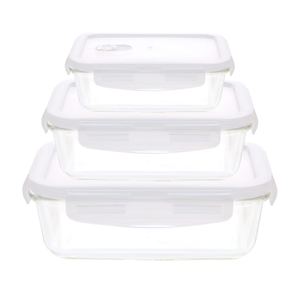 Cutting EDGE Glass Containers - Set of 3 -7 Cutting EDGE Glass Containers - Set of 3 -7