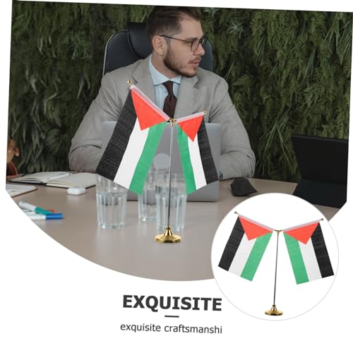 Drapeau de table Palestine stable DOITOOL support en Y anti-basculement bureau - 8
