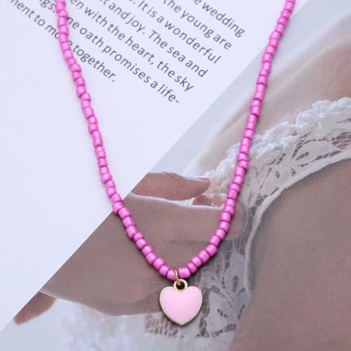 Xduargs Colar de contas de semente boho gargantilha vintage de contas de arroz gargantilha colar de