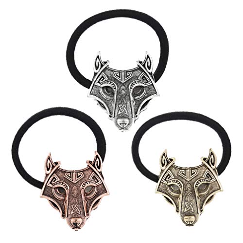 Lurrose 3Pcs Christmas Hair Rope Vintage Retro Wolf Head Hairband Hair Ties Cute Ponytail Holder Hair Stretchy Xmas Hair Decoration For Women #TOP4