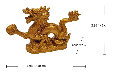 Estatua Feng Shui Dragón Dorado para Suerte y Éxito miniatura 5