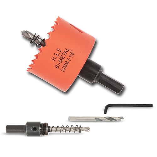 VIKITON 2-1/8 inch Hole Saw for Wood Metal Plastic & Drywall with Arbor