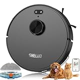 Robot Vacuum and Mop, Mapping Robotic Vacuums Cleaner with LiDAR Navigation Smart & Strong Suction, WiFi/App/Alexa/Voice Control, Obstacle Avoidance, for Home, Wood/Hard Floors, Pet Hair -Jet-black