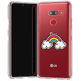 Lex Altern TPU Coque pour LG Velvet G8 G7 V60 ThinQ V50 V40 Stylo 6 5 K61 Souple Mignon Arc en Ciel Rainbow Élégant Garçon Fille Case Étui Transparente Fin Nuages Doux Léger Téléphone Coloré uk0062