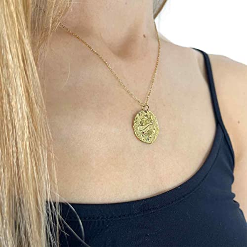 Collar Zodiaco Piscis Acero Inoxidable Baño Oro 14k