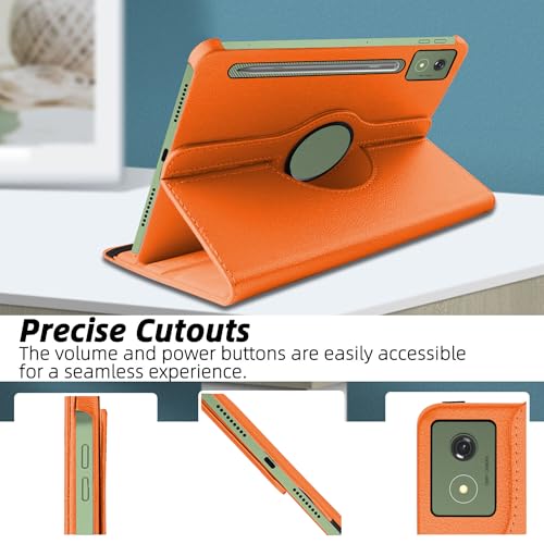 Image of TGK 360 Degree Rotating Flip Cover Case for Moto Pad 60 Pro 12.7 inch 2025 Release Tablet (Orange)