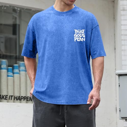 Image of BINTEHGS God Christian T Shirts for Men Jesus Faith Shirt Acid Wash Oversized Tees Bible Verse Graphic Vintage Tshirt