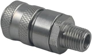 PD243 Series PD Steel Test Port and Diagnostic Equipment Quick Coupler with Male Pipe Thread, 1/8" Body Size, 1/4"-18 NPTF Thread Size, 2.1" Length