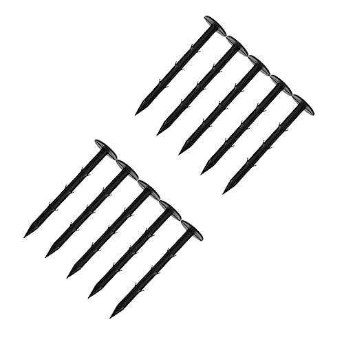 10 Piezas Uñas De Jardinería Ligero Clavija Forma Pequeño Estaca De Planta Apuestas Largo Deber Estacas De La Tienda Exterior Pabellón Palos De Jardin Cañas Jardín Negro