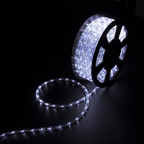Sliverylake Cool White 100' Ft Led Rope Lights Ip65 Waterproof In/Outdoor Patio Garden Christmas Party Decoratve Lighting #TOP4