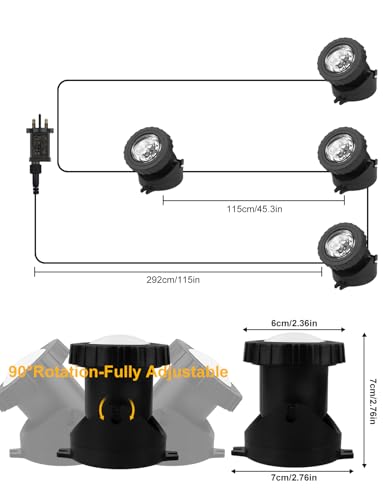 Miniatura 8 de Natpow Luces Para Estanques, Luz Estanque Sumergible, 20w App Control, Led Sumergibles Ip68, 16 Colores Cambiantes Con Música, Para Piscina Estanque Acuario Patio, Telecontrol 2m Profundidad 4 In 1
