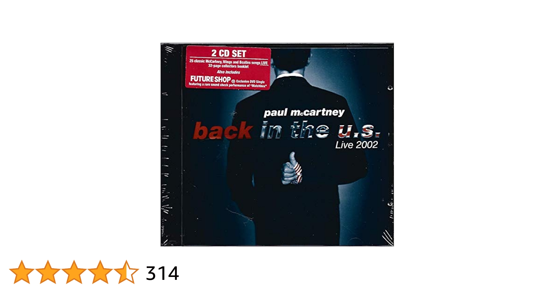 20年前購入ポール・マッカトニー“back in theUS” live2002 Back In The Us -Live 2002 : Paul McCartney | HMV&BOOKS